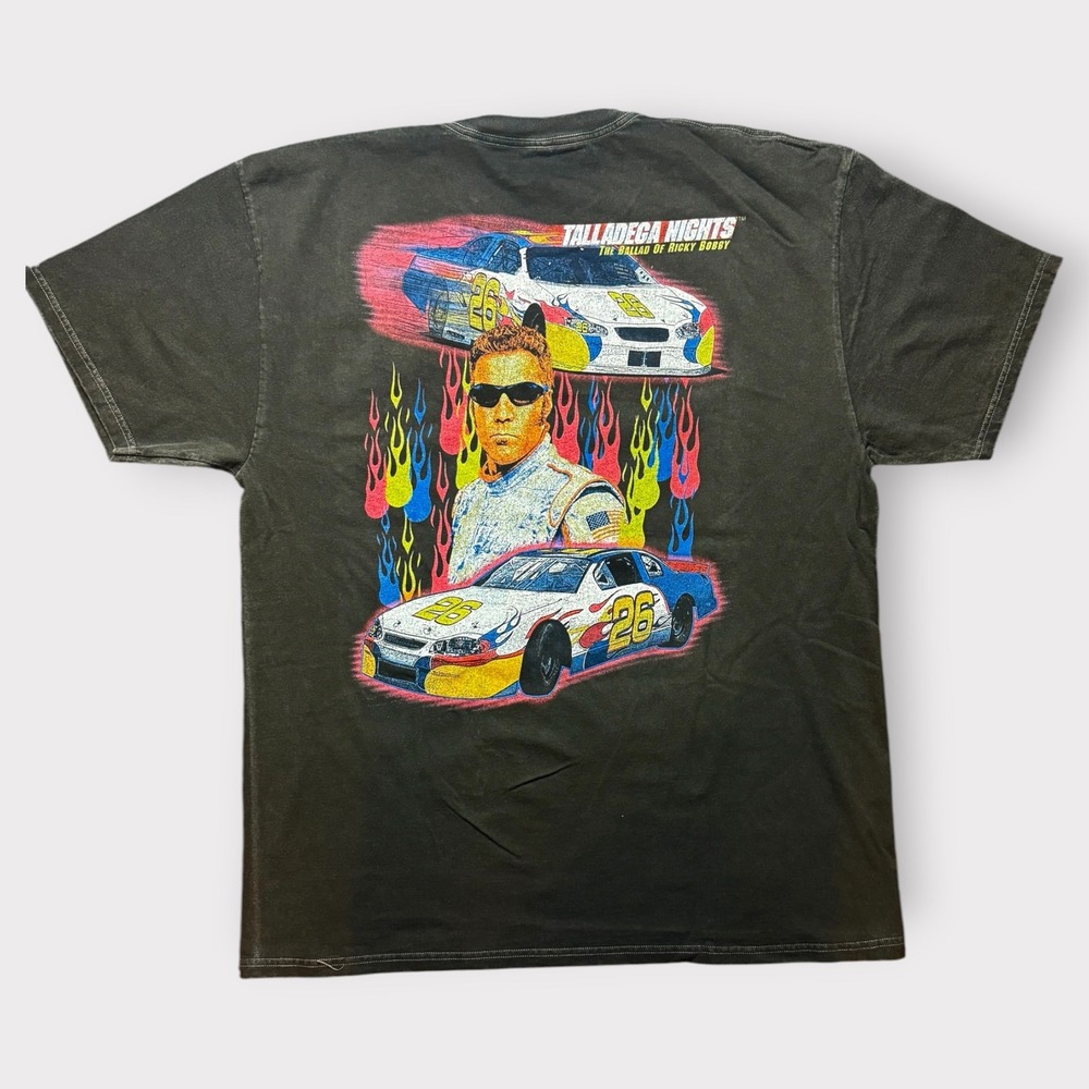 Talladega Nights Ricky Bobby Graphic T-Shirt XL Faded Black Movie Tee‎ Racing